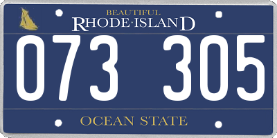 RI license plate 073305