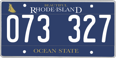 RI license plate 073327
