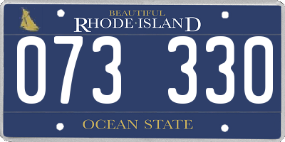 RI license plate 073330
