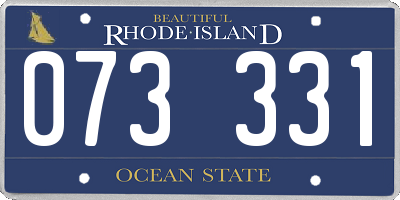 RI license plate 073331