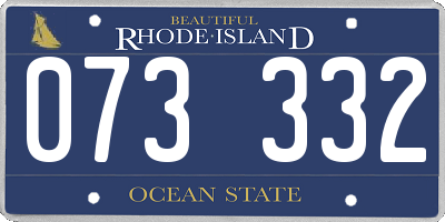 RI license plate 073332