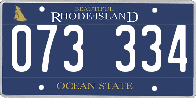 RI license plate 073334