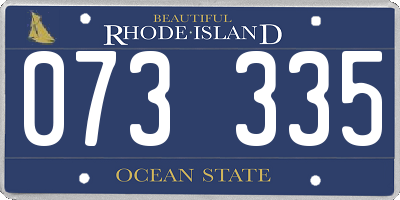 RI license plate 073335