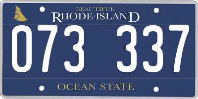 RI license plate 073337