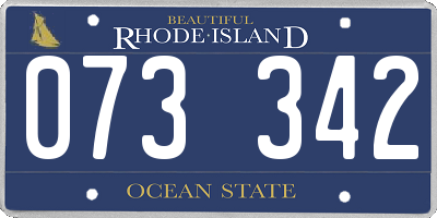RI license plate 073342