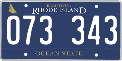 RI license plate 073343