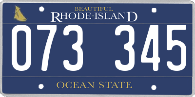 RI license plate 073345