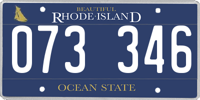 RI license plate 073346
