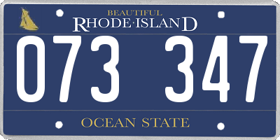 RI license plate 073347