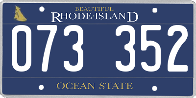 RI license plate 073352