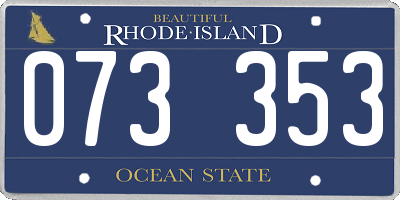RI license plate 073353