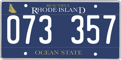 RI license plate 073357
