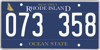 RI license plate 073358