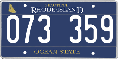 RI license plate 073359