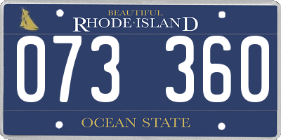 RI license plate 073360
