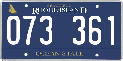 RI license plate 073361