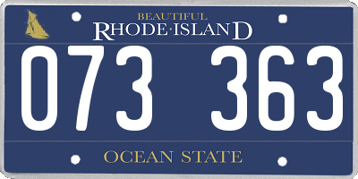 RI license plate 073363