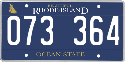 RI license plate 073364