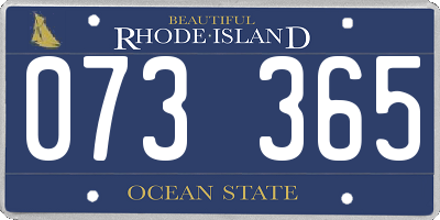 RI license plate 073365