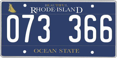 RI license plate 073366