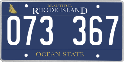 RI license plate 073367
