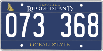 RI license plate 073368