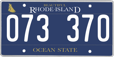 RI license plate 073370