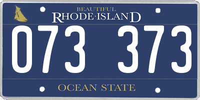RI license plate 073373