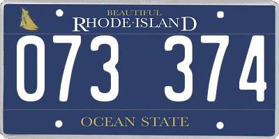 RI license plate 073374