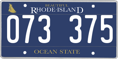 RI license plate 073375