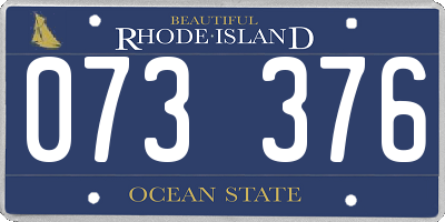 RI license plate 073376