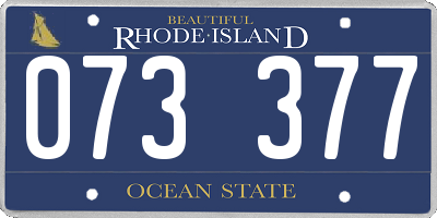 RI license plate 073377