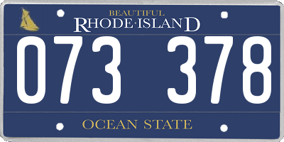 RI license plate 073378