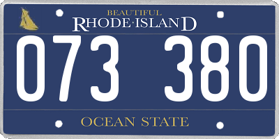 RI license plate 073380