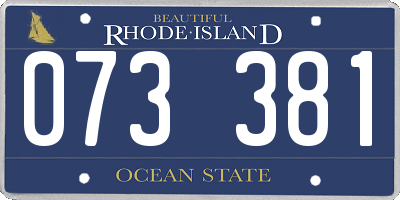 RI license plate 073381