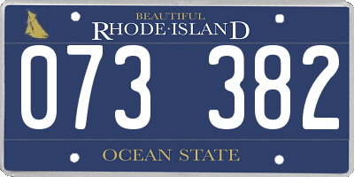 RI license plate 073382