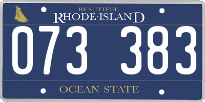RI license plate 073383