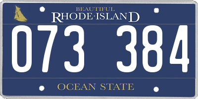 RI license plate 073384