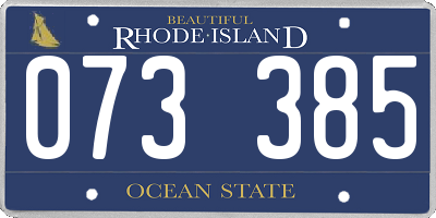 RI license plate 073385