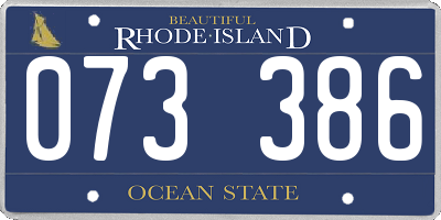 RI license plate 073386