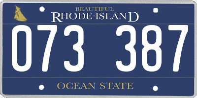 RI license plate 073387