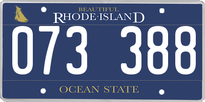 RI license plate 073388
