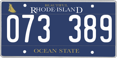 RI license plate 073389