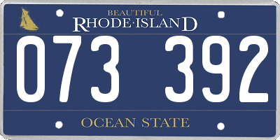 RI license plate 073392