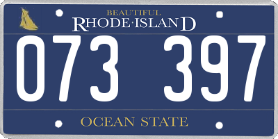 RI license plate 073397