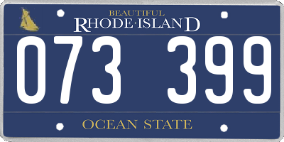 RI license plate 073399