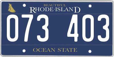 RI license plate 073403