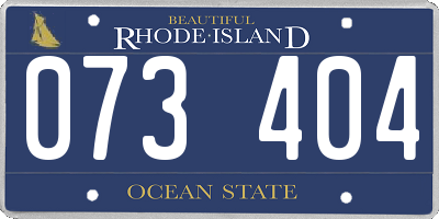 RI license plate 073404