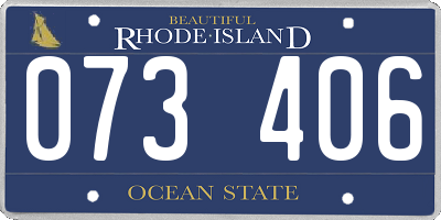 RI license plate 073406
