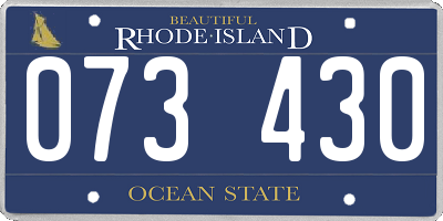 RI license plate 073430